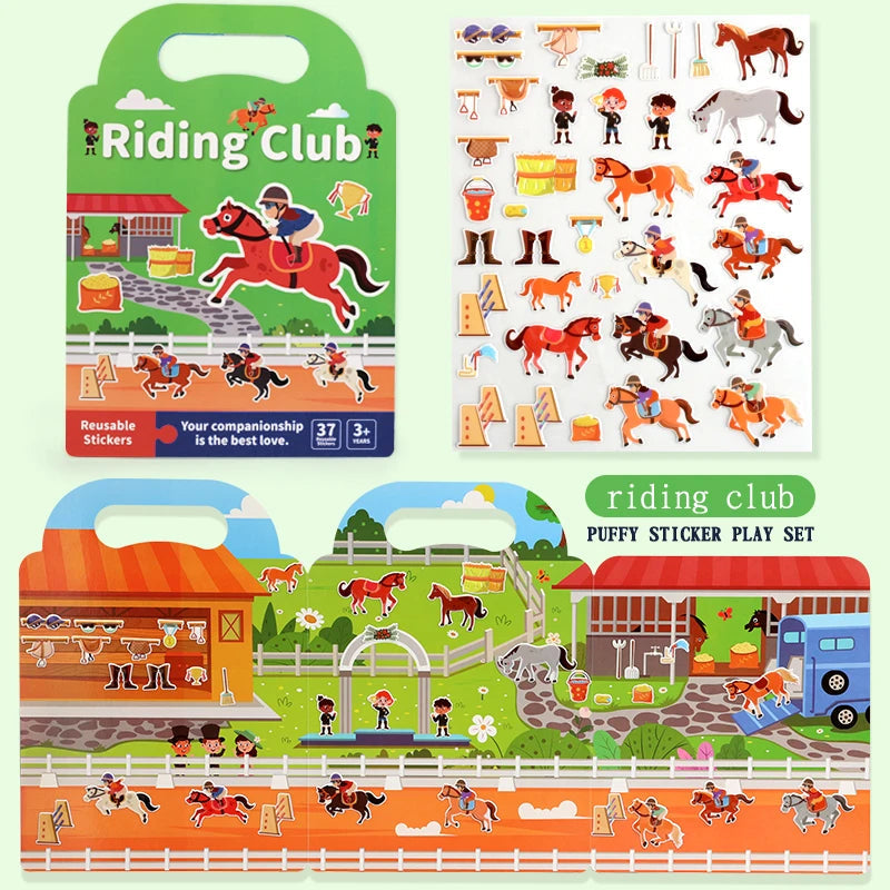 Carte educativă DIY cu stickere pentru copii - Joc portabil reutilizabil Simpu Acasa