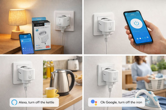 Priza Inteligenta Wi-Fi P4 -cControl din Telefon Compatibila cu Alexa&Google Simpu Acasa