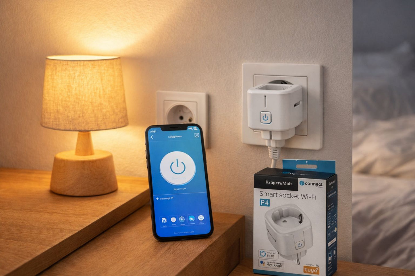 Priza Inteligenta Wi-Fi P4 -cControl din Telefon Compatibila cu Alexa&Google Simpu Acasa