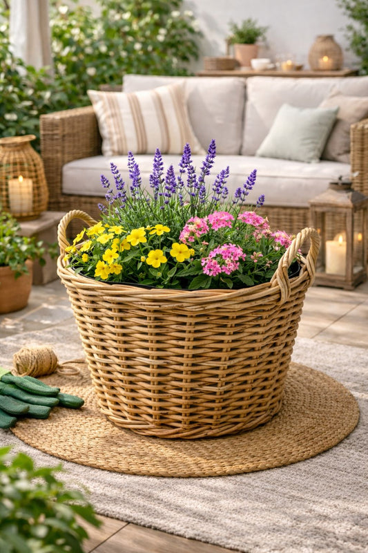 Cos Ratan multifunctional ideal pentru plante si organizare Simpu Acasa