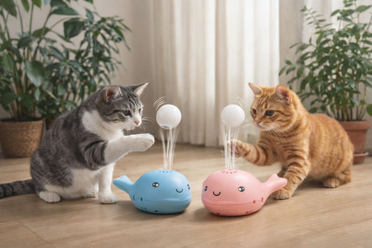 Jucărie Interactivă pentru Pisici - Minge Levitantă cu Formă de Balenă - USB Reîncărcabilă Simpu Acasa