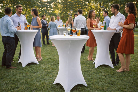 Husă elastică pentru masă de cocktail 80 × 110 cm – protecție și aspect elegant Simpu Acasa