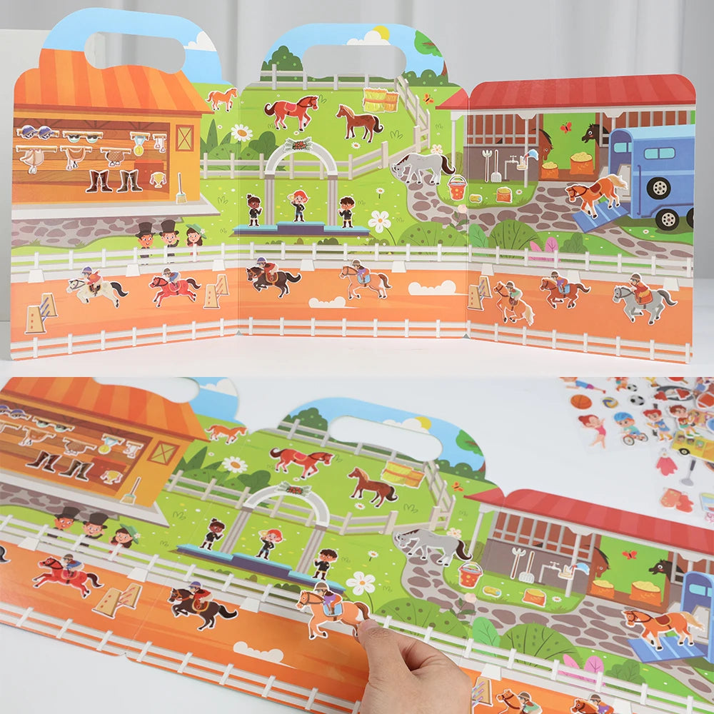 Carte educativă DIY cu stickere pentru copii - Joc portabil reutilizabil Simpu Acasa