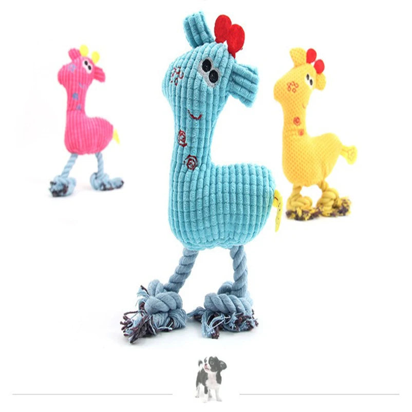 Jucărie Interactivă pentru Câini - Căprioară Tricotată cu Sunet - Rezistentă la Mușcături Simpu Acasa