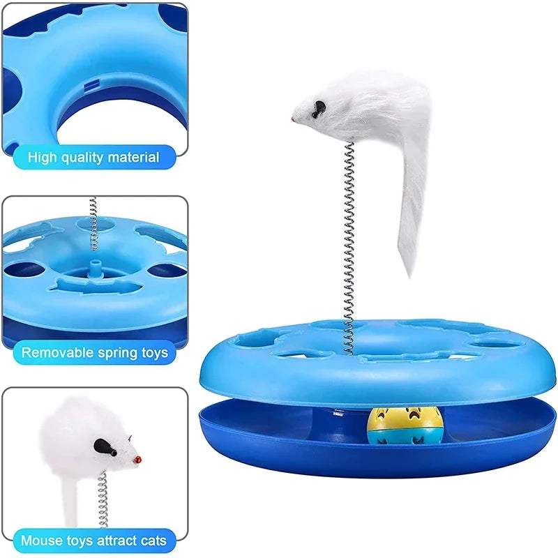 Jucărie Interactivă pentru Pisici – Traseu cu Bile, Minge cu Clopoțel și Șoarece Teaser Anti-Plictiseală Simpu Acasa