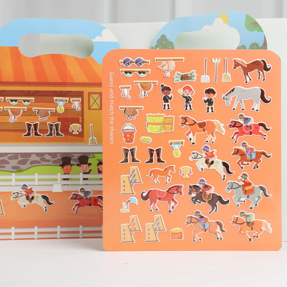 Carte educativă DIY cu stickere pentru copii - Joc portabil reutilizabil Simpu Acasa