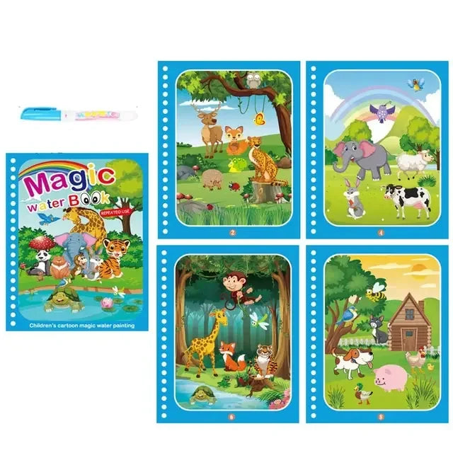 Carte Magica de colorat cu Apa -reutilizabila 2-4ani ,mai multe modele Simpu Acasa