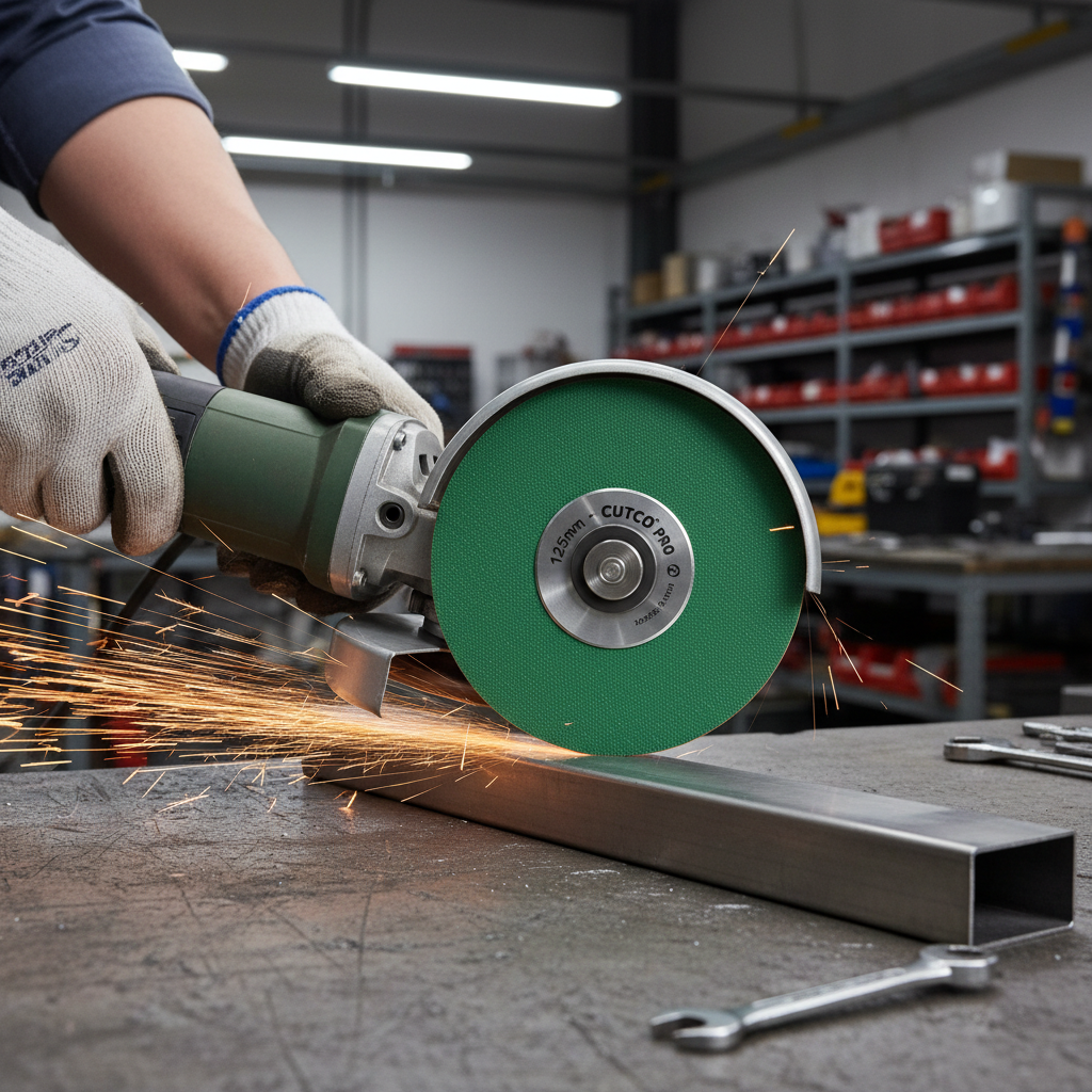 Disc abraziv verde în acțiune