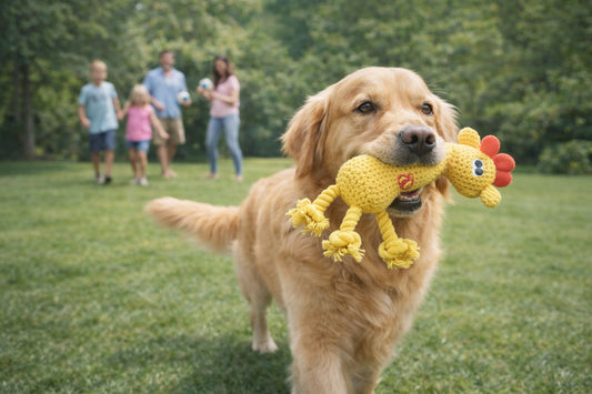 Jucărie Interactivă pentru Câini - Căprioară Tricotată cu Sunet - Rezistentă la Mușcături Simpu Acasa